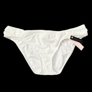 Victorias Secret Swim Knockout Bikini Bottoms Ruched Sides White